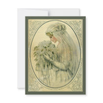 Vintage Victorian Bride, Bridal Shower Personalised Announcements