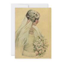 Vintage Victorian Bride in Profile Custom Invitation