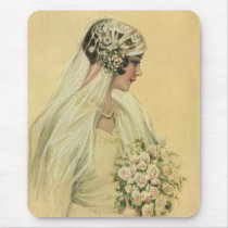 Vintage Victorian Bride in Profile Mousepad