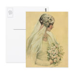 Vintage Victorian Bride in Profile postcards