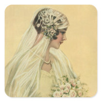 Vintage Victorian Bride in Profile Stickers