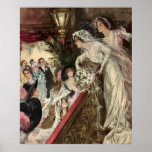 Vintage Victorian Bride Tossing the Bouquet posters