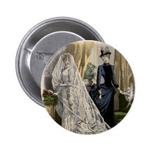 Vintage Victorian Bride, Wedding Bridal Portrait Pins