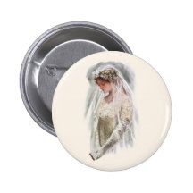 Vintage Victorian Bride with Bible Harrison Fisher Buttons