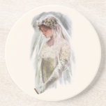 Vintage Victorian Bride with Bible Harrison Fisher Coaster