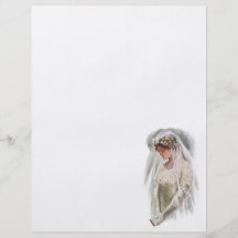 Vintage Victorian Bride with Bible Harrison Fisher Full Color Flyer