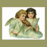 Vintage Victorian Christmas Angels Music Violin postcards