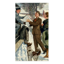 Vintage Victorian Christmas Mail, Special Delivery Business Card Templates