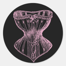 Vintage Victorian Corset Pink Sticker