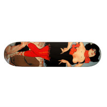 Vintage Victorian Dancer Red Tights Wall Board Custom Skate Board