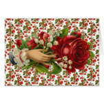 Vintage Victorian Floral Hand cards
