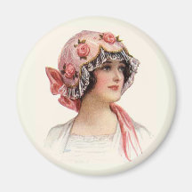 VINTAGE VICTORIAN HAT FASHION FRIDGE MAGNET