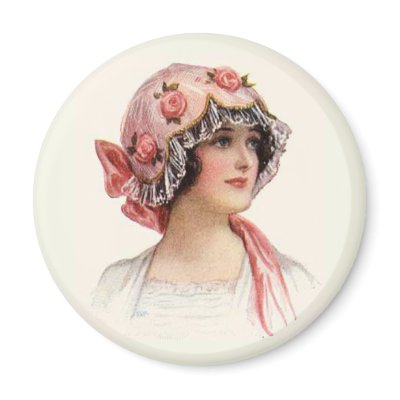 VINTAGE VICTORIAN HAT FASHION FRIDGE MAGNET by dgpaulart