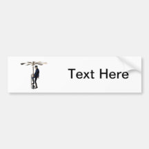 Vintage Victorian Helicopter Flying Contraption Bumper Stickers