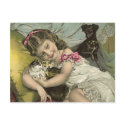 VINTAGE VICTORIAN & HER PARLOR PETS POSTCARD