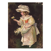VINTAGE VICTORIAN IN THE DEEP FOREST POSTCARD