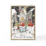 Vintage Victorian People on Christmas at Church cards