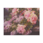 Vintage Victorian Pink Roses and Lilacs Postcard