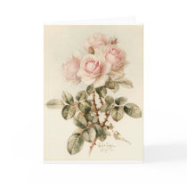 Vintage Victorian Romantic Roses Card