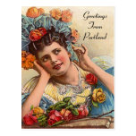 VINTAGE Victorian &  Roses Portland OR POSTCARD