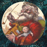 Vintage Victorian Santa Claus Smoking a Pipe stickers