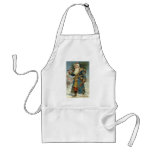 Vintage Victorian Santa Claus with Christmas Tree Apron