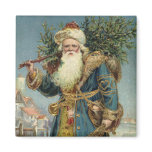 Vintage Victorian Santa Claus with Christmas Tree magnets