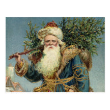 Vintage Victorian Santa Claus with Christmas Tree Post Cards
