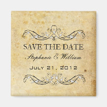 Vintage Victorian Save The Date Fridge Magnet