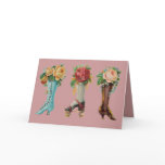 Vintage Victorian Shoes Greeting Card (Mauve)