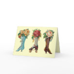 Vintage Victorian Shoes Greeting Card (Yellow)