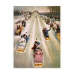 Vintage Victorian Sledding Hill postcards