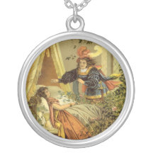 Vintage Victorian Sleeping Beauty Fairy Tale Necklace
