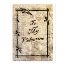 vintage victorian style Valentine postcard