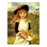VINTAGE VICTORIAN THE DAFFODIL GIRL POSTCARD