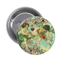 Vintage Victorian Valentines Day Cupids Heart Tree Pins