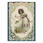 Vintage Victorian Valentine's Day Girl with Roses Cards