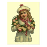 VINTAGE VICTORIAN w/ ROSE WREATH LEI POSTCARD