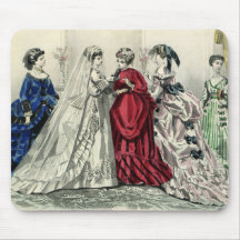 Vintage Victorian Wedding Party, Bride Bridesmaids Mousemat