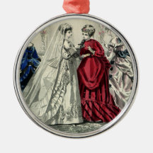 Vintage Victorian Wedding Party, Bride Bridesmaids Ornaments