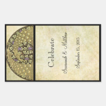 Vintage Vineyard Arch Anrt Nourveau Peacock Rectangle Stickers