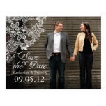 Vintage Vineyard Photo Save the Date Postcard Pink