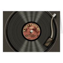 Vintage Vinyl Record (red) Cards