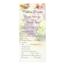 Vintage Violet Wedding Ceremony Program Full Color Rack Card
