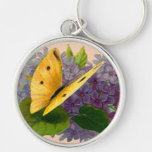 Vintage Violets and Butterfly Key Chains