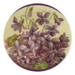 Vintage Violets Embossed Art Sticker