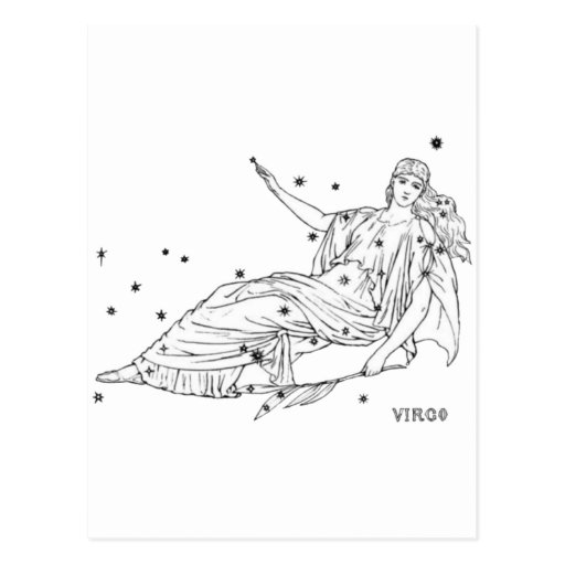 Vintage Virgo Postcard