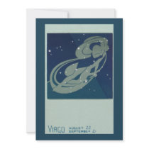Vintage Virgo, Signs of the Zodiac Personalized Announcements