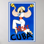 Vintage Visit Cuba Print