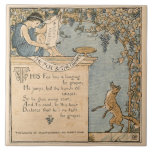 Vintage Walter Crane: The fox and the grapes Ceramic Tile